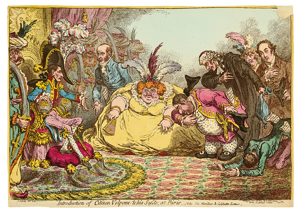 GILLRAY, JAMES. Introduction of Citizen Volpone & his Suite, at Paris.